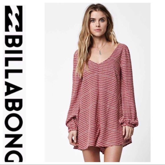Billabong Pants - 💕SALE💕 Billabong Red Chevron Crisscross Romper